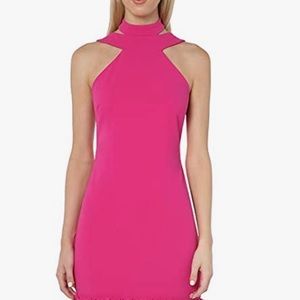 bebe Women’s Halter Scuba Crepe Bodycon Dress